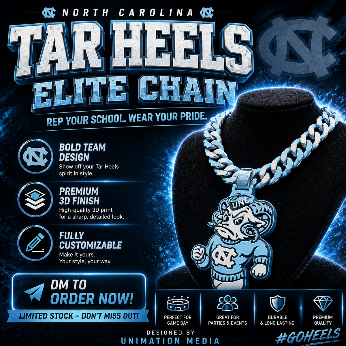 UNC Tar Heels Championship Chain – Unleash the Beast!